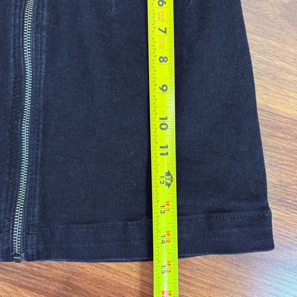 Free People We The Free Virgo Black Denim Jean Mini‎ Skirt Full Zip Size 27 - Picture 11 of 12